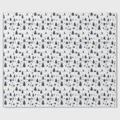 Moderne minimale zwarte neutrale kerstvakantie cadeaupapier (Vlak)