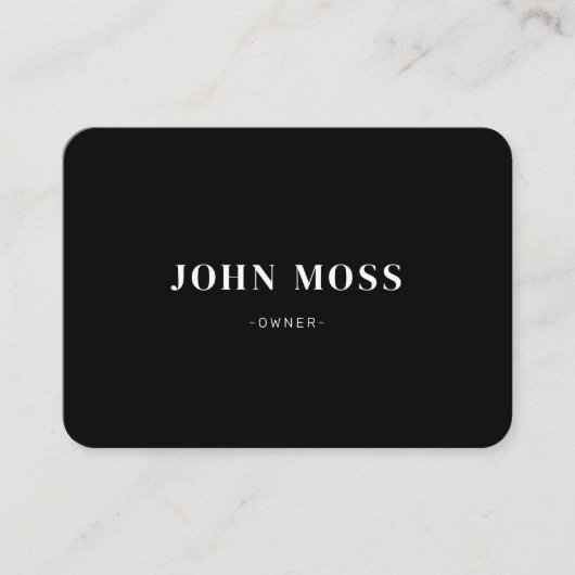 Moderne minimale zwarte QR-code Visitekaartje (Voorkant)