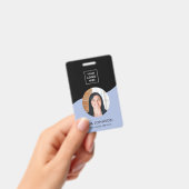 Moderne minimale zwarte QR-code voor personeel Badge (Handheld)