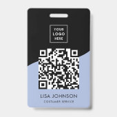 Moderne minimale zwarte QR-code voor personeel Badge (Achterkant)