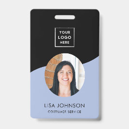 Moderne minimale zwarte QR-code voor personeel Badge