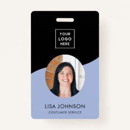 Moderne minimale zwarte QR-code voor personeel Badge