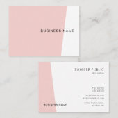 Moderne, minimale zwarte roze elegante Sjabloon Visitekaartje (Voorkant / Achterkant)