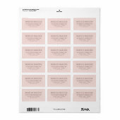 Moderne minimale zwarte roze retouradres etiket (Full Sheet)