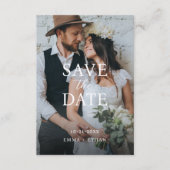 Moderne, minimale zwarte roze save the date (Voorkant)