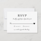 Moderne, minimale zwarte RSVP-Kaart Kaart (Voorkant)