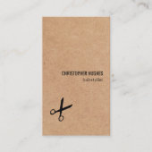 Moderne, minimale zwarte schaar Kraft Paper Hair Visitekaartje (Voorkant)