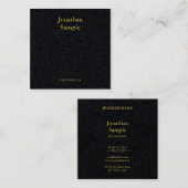 Moderne minimale zwarte Sjabloon voor bedrijven Vierkante Visitekaartje (Voorkant / Achterkant)