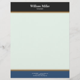 Moderne, minimale zwarte strepen briefhoofd