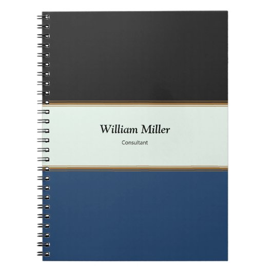 Moderne, minimale zwarte strepen notitieboek (Voorkant)