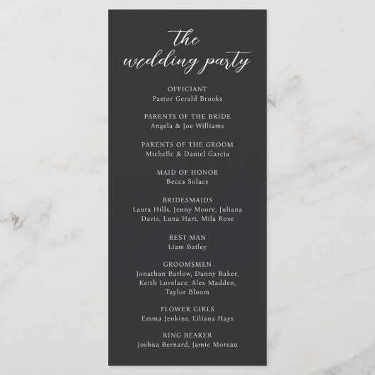 Moderne minimale zwarte Stropdas Wedding Ceremony- (Achterkant)