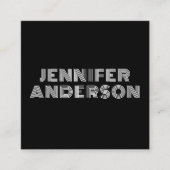 Moderne minimale zwarte typografie Aangepaste QR-c Vierkante Visitekaartje (Voorkant)