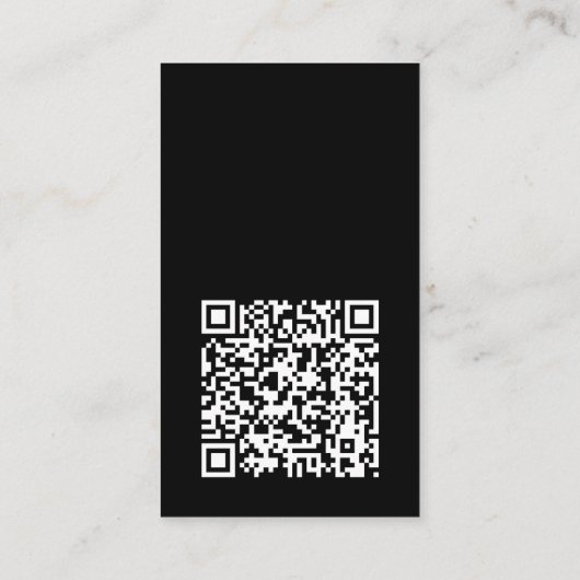 Moderne, minimale zwarte Verticale QR-code voor Lo Visitekaartje (Achterkant)