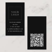 Moderne, minimale zwarte Verticale QR-code voor Lo
