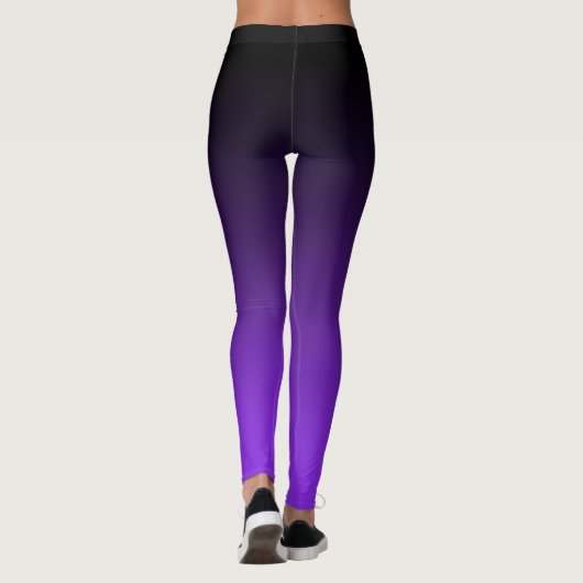 Moderne, minimale zwarte violetgradiënt leggings (Achterkant)
