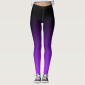 Moderne, minimale zwarte violetgradiënt leggings (Voorkant)