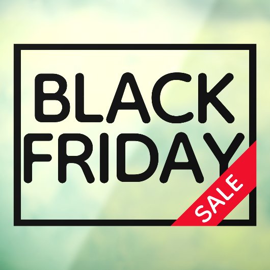 Moderne, minimale zwarte vrijdagverkoop - winkel raamsticker (Vel 3)