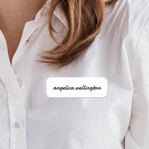 Moderne, minimale zwarte witscript, aangepast naamplaatje