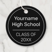 Moderne, minimale zwarte witte Afstuderen Bedankjes Labels (Voorkant)