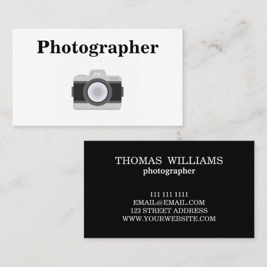 Moderne, minimale zwarte & witte bloedtypografie B Visitekaartje (Voorkant / Achterkant)