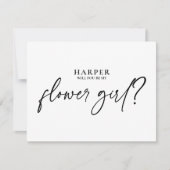 Moderne minimale zwarte witte Bloemenmeisje-voorst (Voorkant)