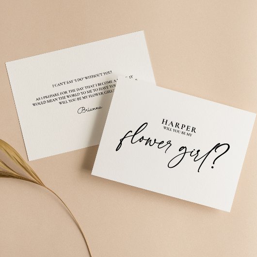 Moderne minimale zwarte witte Bloemenmeisje-voorst