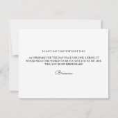 Moderne minimale zwarte witte bridesmaïde-voorstel (Achterkant)