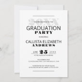 Moderne minimale zwarte witte foto Afstuderen I Kaart (Achterkant)