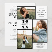 Moderne minimale zwarte witte foto Afstuderen I Kaart (Voorkant / Achterkant)