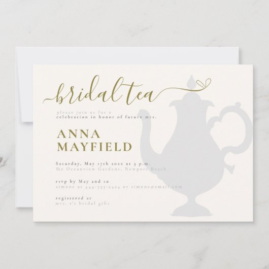 Moderne minimale zwarte witte goudbridkleurige the kaart (Voorkant)