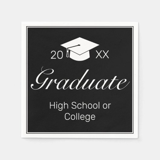 Moderne, minimale zwarte witte GraduPartij Servet (Voorkant)