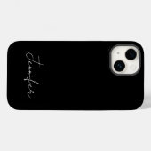 Moderne, minimale zwarte witte grafische scriptnaa Case-Mate iPhone case (Achterkant (horizontaal))