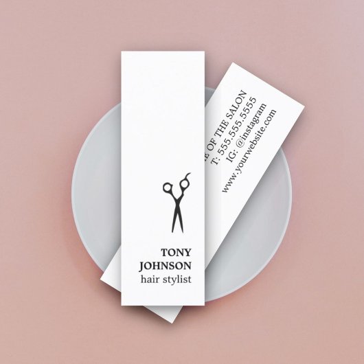 Moderne, minimale zwarte witte haarlijst mini visitekaartje