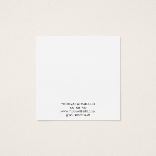 Moderne, minimale zwarte witte juwelen Kaart (Achterkant)