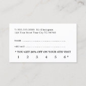 Moderne minimale zwarte witte Kaart met mooie logo Klantenkaartje (Achterkant)