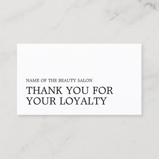 Moderne minimale zwarte witte Kaart met mooie logo Klantenkaartje (Voorkant)