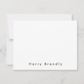 Moderne minimale zwarte witte Kaart Notitiekaartje (Voorkant)