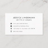 Moderne minimale zwarte witte Logo Visitekaartje (Achterkant)