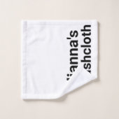 Moderne, minimale zwarte witte naam en etiket bad handdoek (Wasdoekje)