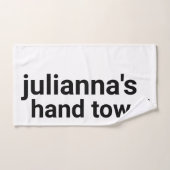 Moderne, minimale zwarte witte naam en etiket bad handdoek (Handdoek)