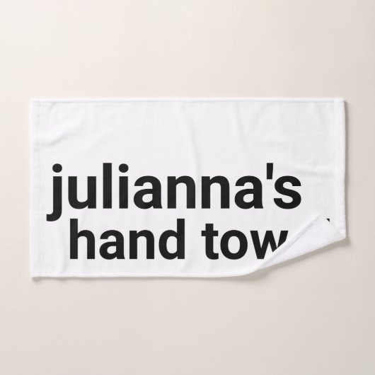 Moderne, minimale zwarte witte naam en etiket bad handdoek (Handdoek)