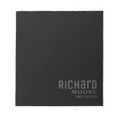 moderne, minimale zwarte witte naam notitieblok (Voorkant)