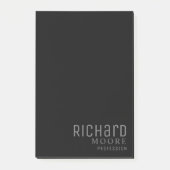 moderne, minimale zwarte witte naam post-it® notes (Voorkant)