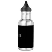 moderne, minimale zwarte witte naam waterfles (Rechts)