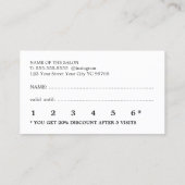 Moderne minimale zwarte witte schoonheid klantenkaartje (Achterkant)