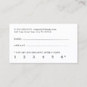 Moderne minimale zwarte witte schoonheid klantenkaartje (Achterkant)