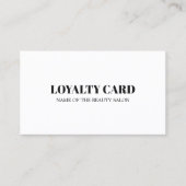 Moderne minimale zwarte witte schoonheid klantenkaartje (Voorkant)