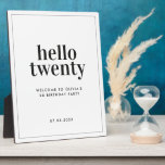 Moderne minimale zwarte witte typografie 20 jaar fotoplaat<br><div class="desc">Moderne,  minimale zwarte en witte typografie van het 20e verjaardagsfeest decor-ontwerp.</div>