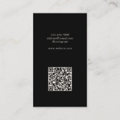 Moderne minimale zwarte witte verf streken QR-code Visitekaartje (Achterkant)