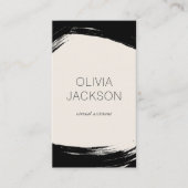 Moderne minimale zwarte witte verflijnen visitekaartje (Voorkant)